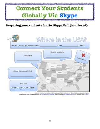 55
Preparing your students for the Skype Call (continued)
Connect Your Students
Globally Via Skype
 