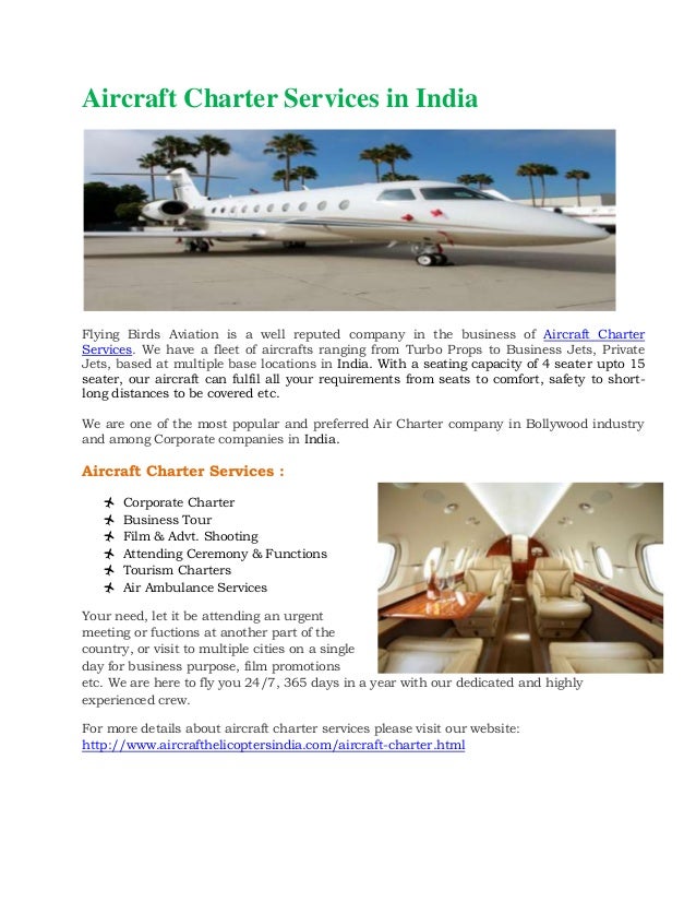 aircraft charter services in india