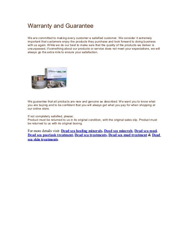 Warranty and Guarantee