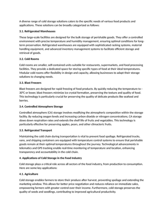 Optimal Cold Storage Solutions for Food Preservation | DOCX