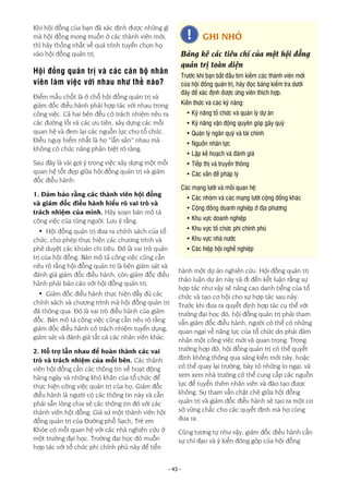 - 43 -
Khi hội đồng của bạn đã xác định được những gì
mà hội đồng mong muốn ở các thành viên mới,
thì hãy thống nhất về quá trình tuyển chọn họ
vào hội đồng quản trị.
Hội đồng quản trị và các cán bộ nhân
viên làm việc với nhau như thế nào?
Điểm mấu chốt là ở chỗ hội đồng quản trị và
giám đốc điều hành phải hợp tác với nhau trong
công việc. Cả hai bên đều có trách nhiệm nêu ra
các đường lối và các ưu tiên, xây dựng các mối
quan hệ và đem lại các nguồn lực cho tổ chức.
Điều nguy hiểm nhất là họ “lấn sân” nhau mà
không có chức năng phân biệt rõ ràng.
Sau đây là vài gợi ý trong việc xây dựng một mối
quan hệ tốt đẹp giữa hội đồng quản trị và giám
đốc điều hành:
1. Đảm bảo rằng các thành viên hội đồng
và giám đốc điều hành hiểu rõ vai trò và
trách nhiệm của mình. Hãy soạn bản mô tả
công việc của từng người. Lưu ý rằng:
• Hội đồng quản trị đưa ra chính sách của tổ
chức, cho phép thực hiện các chương trình và
phê duyệt các khoản chi tiêu. Đó là vai trò quản
trị của hội đồng. Bản mô tả công việc cũng cần
nêu rõ rằng hội đồng quản trị là bên giám sát và
đánh giá giám đốc điều hành, còn giám đốc điều
hành phải báo cáo với hội đồng quản trị;
• Giám đốc điều hành thực hiện đầy đủ các
chính sách và chương trình mà hội đồng quản trị
đã thông qua. Đó là vai trò điều hành của giám
đốc. Bản mô tả công việc cũng cần nêu rõ rằng
giám đốc điều hành có trách nhiệm tuyển dụng,
giám sát và đánh giá tất cả các nhân viên khác.
2. Hỗ trợ lẫn nhau để hoàn thành các vai
trò và trách nhiệm của mỗi bên. Các thành
viên hội đồng cần các thông tin về hoạt động
hàng ngày và những khó khăn của tổ chức để
thực hiện công việc quản trị của họ. Giám đốc
điều hành là người có các thông tin này và cần
phải sẵn lòng chia sẻ các thông tin đó với các
thành viên hội đồng. Giả sử một thành viên hội
đồng quản trị của Đường phố Sạch, Trẻ em
Khỏe có mối quan hệ với các nhà nghiên cứu ở
một trường đại học. Trường đại học đó muốn
hợp tác với tổ chức phi chính phủ này để tiến
hành một dự án nghiên cứu. Hội đồng quản trị
thảo luận dự án này và đi đến kết luận rằng sự
hợp tác như vậy sẽ nâng cao danh tiếng của tổ
chức và tạo cơ hội cho sự hợp tác sau này.
Trước khi đưa ra quyết định hợp tác cụ thể với
trường đại học đó, hội đồng quản trị phải tham
vấn giám đốc điều hành, người có thể có những
quan ngại về năng lực của tổ chức do phải đảm
nhận một công việc mới và quan trọng. Trong
trường hợp đó, hội đồng quản trị có thể quyết
định không thông qua sáng kiến mới này, hoặc
có thể quay lại trường, bày tỏ những lo ngại, và
xem xem nhà trường có thể cung cấp các nguồn
lực để tuyển thêm nhân viên và đào tạo được
không. Sự tham vấn chặt chẽ giữa hội đồng
quản trị và giám đốc điều hành sẽ tạo ra một cơ
sở vững chắc cho các quyết định mà họ cùng
đưa ra.
Cũng tương tự như vậy, giám đốc điều hành cần
sự chỉ đạo và ý kiến đóng góp của hội đồng
GHI NHỚ
Bảng kê các tiêu chí của một hội đồng
quản trị toàn diện
Trước khi bạn bắt đầu tìm kiếm các thành viên mới
của hội đồng quản trị, hãy đọc bảng kiểm tra dưới
đây để xác định được ứng viên thích hợp.
Kiến thức và các kỹ năng:
• Kỹ năng tổ chức và quản lý dự án
• Kỹ năng vận động quyên góp gây quỹ
• Quản lý ngân quỹ và tài chính
• Nguồn nhân lực
• Lập kế hoạch và đánh giá
• Tiếp thị và truyền thông
• Các vấn đề pháp lý
Các mạng lưới và mối quan hệ:
• Các nhóm và các mạng lưới cộng đồng khác
• Cộng đồng doanh nghiệp ở địa phương
• Khu vực doanh nghiệp
• Khu vực tổ chức phi chính phủ
• Khu vực nhà nước
• Các hiệp hội nghề nghiệp
 