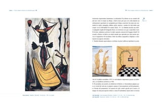 Capítulo 1 | Primeros lenguajes y tendencias en la modernidad nacional |58|                                                                                                         |59|   Primeros lenguajes y tendencias en la modernidad nacional | Capítulo 1




                                                                                                           rentemente improvisadas, instantáneas o accidentadas. El accidente era un corolario del                                  |59|
                                                                                                                                                                                                                                    Idem,
                                                                                                           anti-arte como el romper un dibujo y tirarlo al aire para que en la caída adquiera un                                    Págs. 14-15.

                                                                                                           ordenamiento espontáneo, no manipulado por la lógica consciente. Esa trama esta cons-
                                                                                                           tituida de ruidos: estampidos, silbidos, gritos, susurros y sonidos de toda índole para
                                                                                                           romper con la artificialidad de la música clásica.|59| Los dadaístas asumían una estéti-
                                                                                                           ca anarquista surgida del desagrado frente a la reverencia con que se apreciaba el arte.
                                                                                                           El término «dadaísmo» proviene de dadá: expresión universal del lenguaje infantil. De
                                                                                                           acuerdo a Bretón, «el dadá es un estado mental» que, apreciado por otros autores, pro-
                                                                                                           voca el surgimiento del surrealismo. Sobre esta última vanguardia se desglosan a conti-
                                                                                                           nuación sus aspectos relevantes:
                                                                                                           1|También llamado superrealismo, se atribuye al poeta Guillermo Apolinaire la acuña-




                                                                                                           ción de la palabra surrealismo (1917), la cual adquiere importancia, gracias a la defini-
                                                                                                           ción y al manifiesto de Bretón en 1924.
                                                                                                           2|El surrealismo, de acuerdo a la definición de Bretón, es: «Automatismo psíquico pu-
                                                                                                           ro, en virtud del cual uno se propone expresar el funcionamiento real del pensamien-
                                                                                                           to. Dictado del pensamiento con ausencia de todo control ejercido por la razón y al
                                                                                                           margen de toda preocupación estética y moral. El subrealismo reposa sobre la creencia


                                    Clara Ledesma|Vendedora|Óleo/cartón|120 x 80 cms.|1954|Col. Privada.   Julio Vega Batlle|Serie macrogénita «Desnudos»|Óleo/tela|41 x 51 cms.|1952|Col. Wenceslao Vega.
                                                                                                           Julio Vega Batlle|Autorretrato|Óleo/tela|51.2 x 40.6 cms.|1952|Col. Wenceslao Vega.
 