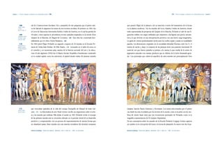 Capítulo 1 | Primeros lenguajes y tendencias en la modernidad nacional |130|                                                                                                                            |131|   Primeros lenguajes y tendencias en la modernidad nacional | Capítulo 1




          |168|                    nal de Construcciones Escolares. Fue a propósito de este programa que al pintor nati-       que poseyó Eligio de la pintura y de su inserción a través del tratamiento de la forma
          Gómez, Paula
          y otras.                 vo de Salcedo le asignaron los muros de tres recintos escolares. El primero, en 1951, fue   en la plástica moderna./ En los murales del Liceo Estados Unidos de América, donde
          Op. Cit., Pág. 21.
                                   el Liceo de Educación Intermedia Estados Unidos de América, en el cual las paredes de       están representadas las peripecias del Quijote de la Mancha, Pichardo se vale de una fi-
          |169|                    18 aulas y otros espacios le permitieron recrear episodios inspirados en la novela «Don     guración realista con rasgos estilizados que imprimen a las figuras una gracia caricatu-
          Tanasescu, Horia.
          El Caribe. 16 de         Quijote de la Mancha», de Miguel de Cervantes.|168| Esta obra fue comentada favo-           resca, lo que deviene en una interpretación pictórica con una fuerte carga imaginativa.
          mayo de 1955.
                                   rablemente por el crítico Horia Tanasescu.|169|                                             La gama de colores predominantes oscila entre los verdes, sepias y azules en tonalidades
          |170|                    En 1952 pintó Eligio Pichardo un segundo conjunto de 24 murales en la Escuela Pri-          pasteles. Las dimensiones originales (en la actualidad alteradas) fluctúan entre los 2 y 4
          Actualmente el
          plantel se llama         maria de Niñas Julia Molina, de Villa Duarte,|170| recreando en el salón de actos, en       metros de ancho y largo. La mayoría de las pinturas tiene una posición horizontal. El
          Escuela Primaria
          Uruguay.                 el comedor y en numerosas aulas, asuntos de la historia nacional, del arte y la educa-      material con que fueron pintados es pintura a la caseína, la que resulta de la unión de
                                   ción. Al año siguiente (1953) fue el Palacio Escolar República Dominicana, construido       pigmentos naturales con caseína, producto que se obtiene de la leche desnatada agria-
                                   en la ciudad capital, como los anteriores, el plantel donde realiza 36 pinturas murales     da./ Los personajes que cubren la superficie de estos murales son principalmente Don




          |171|                    que «evocaban episodios de la vida del cacique Enriquillo de Manuel de Jesús Gal-           Quijote, Sancho Panza, Dulcinea y Rocinante. Los temas seleccionados por el pintor
          Gómez, Paula
          Op. Cit., idem.          ván».|171| La historiadora de arte Paula Gómez escribe sus impresiones sobre el artis-      van desde los más recordados por los lectores de la novela, como es la pelea con los mo-
                                   ta y los murales que realizara. Ella señala: «Cuando en 1951 Pichardo recibe el encargo     linos de viento, hasta otros que son recreaciones personales de Pichardo, como es la
                                   de las pinturas murales aún se encuentra ubicado en el período inicial de su desarrollo     magnífica representación de El Quijote Alquimista».
                                   pictórico y comprometido con un proceso de experimentación de nuevas formas que             En sus comentarios sobre los murales de la Escuela Primaria Uruguay, Gómez «aprecia
                                   no abandonó jamás. Estos murales son una muestra reveladora del dominio temprano            un cambio en la concepción del tema y la forma de plasmarlo. Su nuevo reto fue la pe-


                                   Antonio Guadalupe|Palma sola (díptico)|Mixta/tela|200 x 1,200 cms.|1988|Col. del artista.   Antonio Guadalupe|Palma sola (díptico)|Mixta/tela|200 x 1,200 cms.|1988|Col. del artista.
 