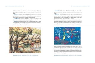 Capítulo 2 | La continuación de lenguajes y tendencias en la modernidad nacional |162|                                                                                                                     |163|   La continuación de lenguajes y tendencias en la modernidad nacional   | Capítulo 2




                                    arbitrario del azul para zonas y elementos de la topografía y del rojo para definir aves y            |Noemí Mella|«Calle» (óleo/tela 1950). Su tratamiento del paisaje urbano en blo-
                                    peces. El predominio de la línea negra es un elemento remarcador del tratamiento sin-                 ques, con tratamiento liso a plano del color y fuertes contornos, son caracteres de este
                                    tetista.                                                                                              cuadro.
                                    |Domingo Liz|«Caballos» (óleo/tela 1952). El dominio del morado en la topografía                      |Silvano Lora|«Pareja en el Balcón» (óleo/cartón 1954). La inverosimilitud predomi-
                                    y la sustantivación de otros cromatismos definiendo las representaciones con el estilo                na en este cuadro en el que es profuso el negro con que se evoca la oscuridad y atenúa
                                    fuerte crean un clima irreal en este formidable y excepcional cuadro.                                 las representaciones: la pareja, los personajes de los segundos planos y el paisaje arqui-
                                    |Angel Botello|«Las Lavanderas» (1940-41). En esta obra de topografía plana y de                      tectural rematado de rojo, color también profuso y antinatural.
                                    formas duras se enfocan cinco mulatas casi todas de espaldas.                                         Esta discreta referencia que las fuentes conocidas permiten vislumbrar como fluyentes
                                    |Darío Suro|«Los Amantes» (óleo/tela 1942). El sintetismo de este cuadro se aprecia                   del sintetismo que promovió Gausachs, se enmarca como otra visual de los ismos y ten-
                                    en la amplitud del espacio topográfico, en la acentuación de las formas y en la repre-                dencias en la modernidad del arte dominicano; ismos y tendencias que si bien obede-
                                    sentación brusca o fragmentada del caballo blanco.                                                    cen a un lineamiento secuencial ordenado, sobre todo son confluencias porque se re-




                                                                                                                                          gistran casi con ímpetu simultáneo entre finales de 1940 y el primer lustro de 1950. Es-
                                                                                                                                          ta simultaneidad se descubre en artistas que resultan claves en los cambios y ruptura que
                                                                                                                                          promueve el surrealismo, el realismo etnosocial, el negrismo, el sintetismo: movimien-
                                                                                                                                          tos o tendencias a los que se añaden con rapidez, el expresionismo, la abstracción el neo-
                                                                                                                                          humanismo y el cubismo colonial. En los textos siguientes se aborda el desenvolvimien-
                                                                                                                                          to nacional de estos últimos lenguajes.


                                    Horacio Read|El paisaje con bote|Óleo/cartón piedra|50 x 62 cms.|1954|Col. Alexandra Read Estrella.   Clara Ledesma|Sin título (escena de campesinas haitianas)|Óleo/tela|121 x 183 cms.|1960|Col. Museo Bellapart.
 