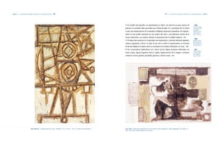 Capítulo 2 | La continuación de lenguajes y tendencias en la modernidad nacional |170|                                                                                                                            |171|   La continuación de lenguajes y tendencias en la modernidad nacional | Capítulo 2




                                                                                                                                             4|En sentido más específico, el expresionismo se refiere a las obras de un gran número de                                      |219|
                                                                                                                                                                                                                                                                            Nietzsche, Frederic,
                                                                                                                                             pintores con variados estilos personales que, al final del siglo XIX y principios del XX, llevan                               concepto del libro
                                                                                                                                                                                                                                                                            Así Hablaba
                                                                                                                                             a cabo una transformación de la naturaleza, reflejando situaciones traumáticas. «El expresio-                                  Zaratustra, Gran
                                                                                                                                                                                                                                                                            Tesoro del Arte,
                                                                                                                                             nismo en este sentido representa un uso estático del color y una distorsión emotiva de la                                      Op. Cit., Pág. 52.

                                                                                                                                             forma, reduciendo a un mínimo absoluto la dependencia de la realidad objetiva».|219|
                                                                                                                                                                                                                                                                            |220|
                                                                                                                                             5|El artista auto-proyecta en el espectador sus experiencias o vivencias interiores agresivas,                                 Bargueño, María
                                                                                                                                                                                                                                                                            Plural Revista de
                                                                                                                                             místicas, angustiosas o líricas. «A pesar de que esto se refiere al expresionismo en términos                                  Hoy, noviembre 5
                                                                                                                                                                                                                                                                            de 1994, Pág. 12.
                                                                                                                                             de las artes plásticas, el mismo efecto se encuentra en la música, la literatura o el cine«.|220|
                                                                                                                                             6|Sus características tipificadoras son: colores fuertes, figuras humanas delineadas con                                       |221|
                                                                                                                                                                                                                                                                            Guerrero, Myrna
                                                                                                                                             trazos negros, figuras angulosas duras y rígidas, fragmentación de la imagen, contrastes                                       «El Expresionis-
                                                                                                                                                                                                                                                                            mo», (folleto)
                                                                                                                                             violentos, técnica gestual, pinceladas agresivas y fuertes trazos.|221|                                                        junio 6 de 1981.




                                    Paul Giudicelli|El guloya danzante de Jurey|Mixta/tela|187 x 143 cms.|1963|Col. Museo de Arte Moderno.   José Cestero|Díptico para Mountanvile, de la serie «Notas sueltas» (fragmento)|Mixta-collage/papel|80 x 2000 cms. |
                                                                                                                                             1983|Col. Centro Cultural Eduardo León Jimenes.
 