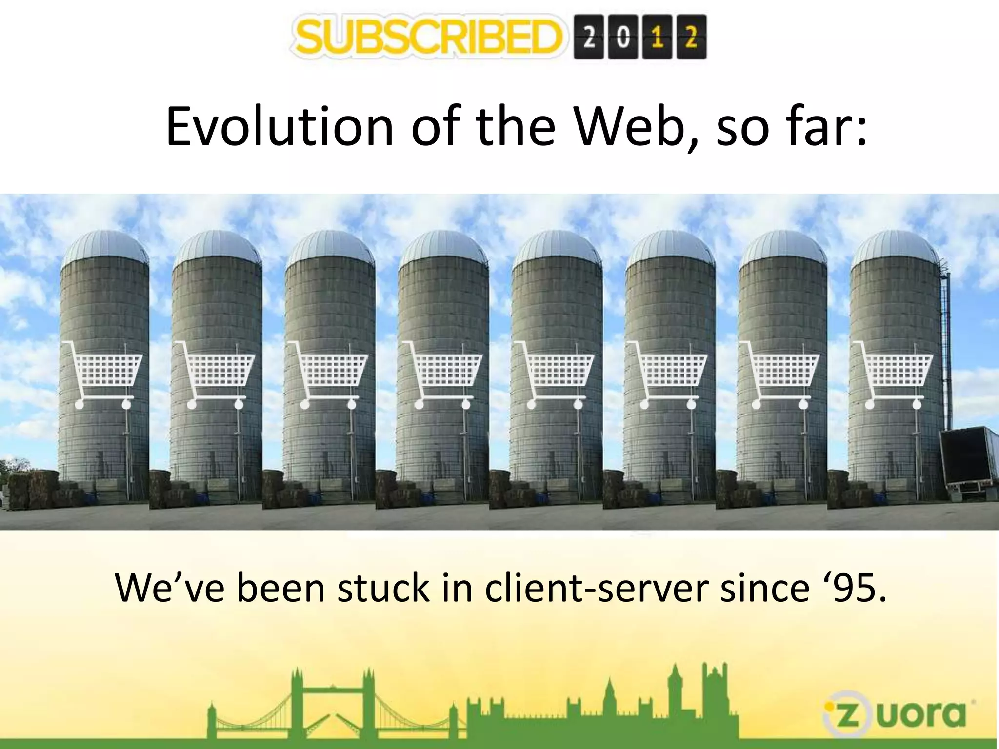 Evolution of the Web, so far:
We’ve been stuck in client-server since ‘95.
 