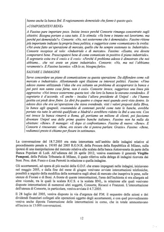 motivazioni sentenza Berlusconi - nastro Fassino/Consorte