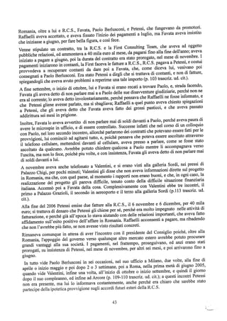 motivazioni sentenza Berlusconi - nastro Fassino/Consorte