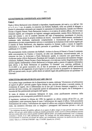 motivazioni sentenza Berlusconi - nastro Fassino/Consorte