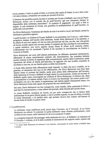 motivazioni sentenza Berlusconi - nastro Fassino/Consorte