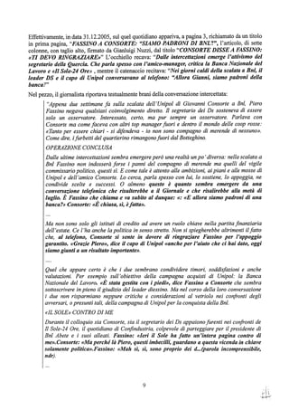 motivazioni sentenza Berlusconi - nastro Fassino/Consorte