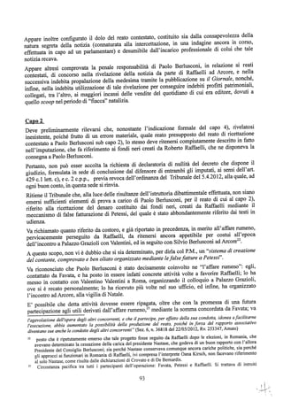 motivazioni sentenza Berlusconi - nastro Fassino/Consorte