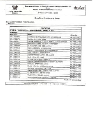 TURMAS - CEFE  -2014