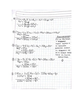 Binomios al cuadrado