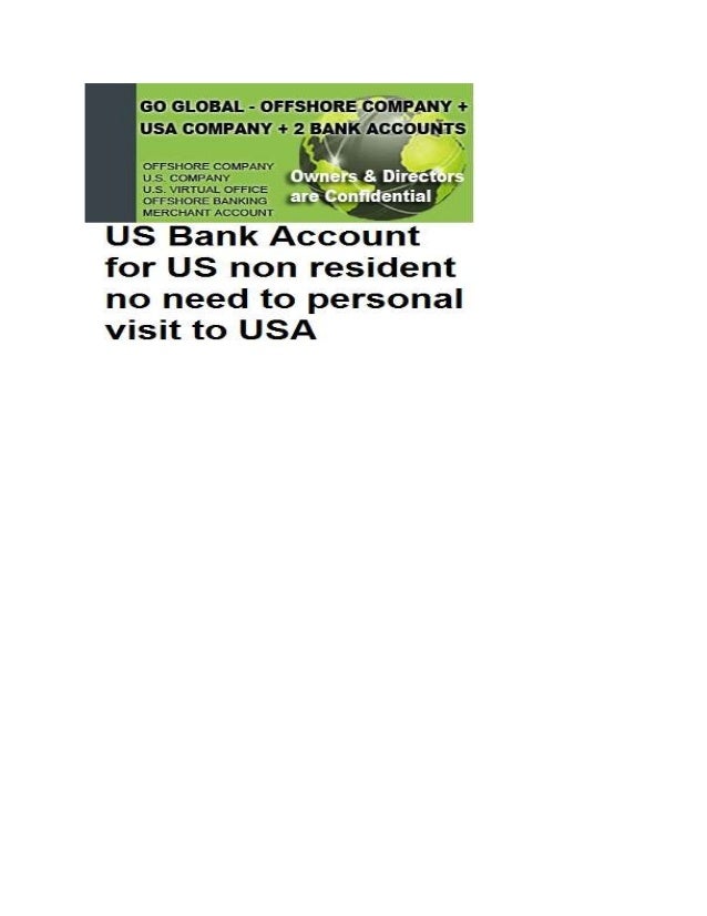 Us Company Us Bank Account For Us Non Resident