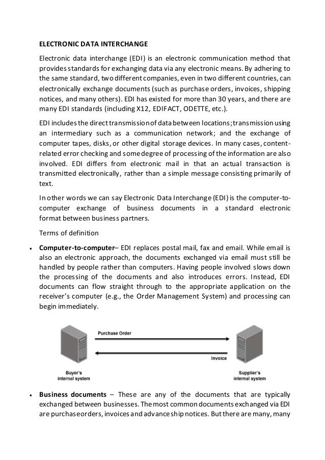 Simple Meaning Of Electronic Data Interchange