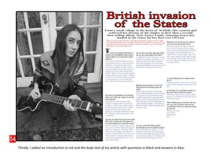 Thirdly, I added an introduction in red and the body text of my article with questions in black and answers in blue.
 