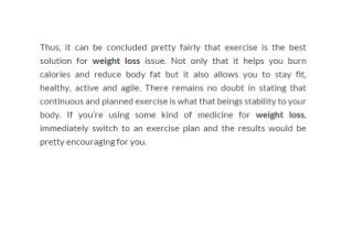 Effect of exercise on Losing Weight