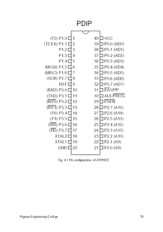 Nigama Engineering College 20
Fig. 4.1 Pin configuration of AT89S52
 