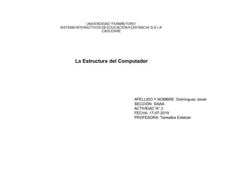 La Estructura del computador Javier Dominguez SAIAA