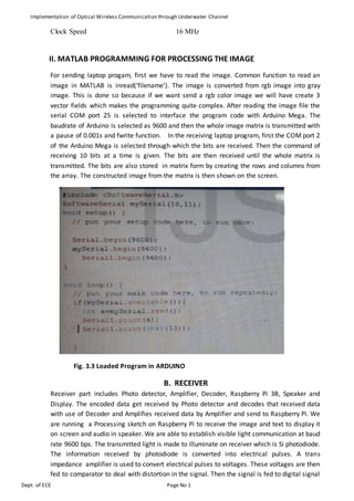 Implementation of Optical wireless communication through underwater ... image.