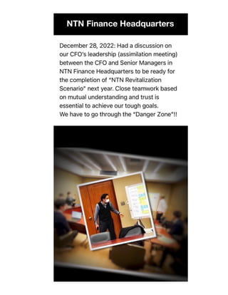Assimilation Meeting for CFO of NTN Corporation