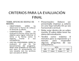 criterios para la evaluación final