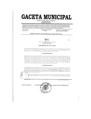 Gaceta municipal extraordinaria 33-2016