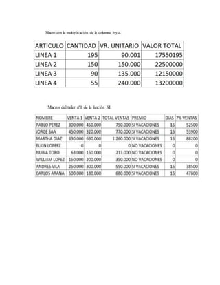 Tablas macro