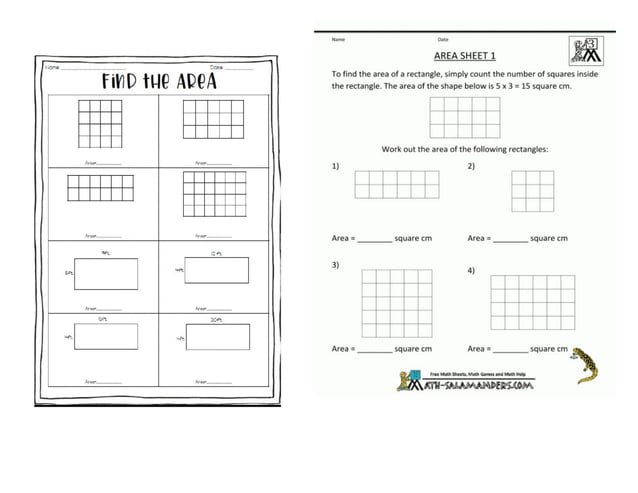 MATHEMATICS GRADE 3, LESSON AREA OF SQUARE AND RECTANGLE | DOCX