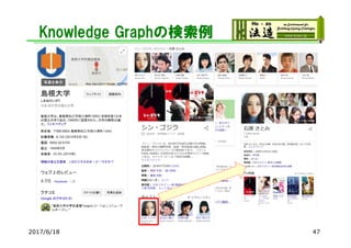 Knowledge Graphの検索例
2017/6/18 47
 