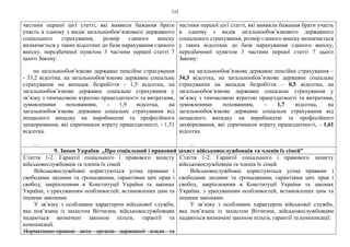 112
частини першої цієї статті, які виявили бажання брати
участь в одному з видів загальнообов’язкового державного
соціального страхування, розмір єдиного внеску
визначається у таких відсотках до бази нарахування єдиного
внеску, передбаченої пунктом 3 частини першої статті 7
цього Закону:
на загальнообов’язкове державне пенсійне страхування
- 33,2 відсотка, на загальнообов’язкове державне соціальне
страхування на випадок безробіття - 1,5 відсотка, на
загальнообов’язкове державне соціальне страхування у
зв’язку з тимчасовою втратою працездатності та витратами,
зумовленими похованням, - 1,9 відсотка, на
загальнообов’язкове державне соціальне страхування від
нещасного випадку на виробництві та професійного
захворювання, які спричинили втрату працездатності, - 1,51
відсотка.
…
частини першої цієї статті, які виявили бажання брати участь
в одному з видів загальнообов’язкового державного
соціального страхування, розмір єдиного внеску визначається
у таких відсотках до бази нарахування єдиного внеску,
передбаченої пунктом 3 частини першої статті 7 цього
Закону:
на загальнообов’язкове державне пенсійне страхування –
34,3 відсотка, на загальнообов’язкове державне соціальне
страхування на випадок безробіття – 0,5 відсотка, на
загальнообов’язкове державне соціальне страхування у
зв’язку з тимчасовою втратою працездатності та витратами,
зумовленими похованням, - 1,7 відсотка, на
загальнообов’язкове державне соціальне страхування від
нещасного випадку на виробництві та професійного
захворювання, які спричинили втрату працездатності, - 1,61
відсотка.
…
9. Закон України „Про соціальний і правовий захист військовослужбовців та членів їх сімей”
Стаття 1-2. Гарантії соціального і правового захисту
військовослужбовців та членів їх сімей
Військовослужбовці користуються усіма правами і
свободами людини та громадянина, гарантіями цих прав і
свобод, закріпленими в Конституції України та законах
України, з урахуванням особливостей, встановлених цим та
іншими законами.
У зв’язку з особливим характером військової служби,
яка пов’язана із захистом Вітчизни, військовослужбовцям
надаються визначені законом пільги, гарантії та
компенсації.
Нормативно-правові акти органів державної влади та
Стаття 1-2. Гарантії соціального і правового захисту
військовослужбовців та членів їх сімей
Військовослужбовці користуються усіма правами і
свободами людини та громадянина, гарантіями цих прав і
свобод, закріпленими в Конституції України та законах
України, з урахуванням особливостей, встановлених цим та
іншими законами.
У зв’язку з особливим характером військової служби,
яка пов’язана із захистом Вітчизни, військовослужбовцям
надаються визначені законом пільги, гарантії та компенсації.
 