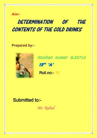 chemistry investigatory project class 12 | PDF