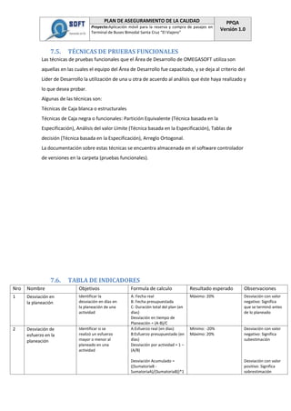 Doc 4 plan de aseguramiento de la calidad (ppqa) | PDF