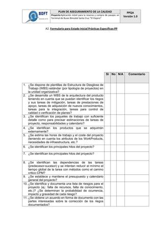 Doc 4 plan de aseguramiento de la calidad (ppqa) | PDF