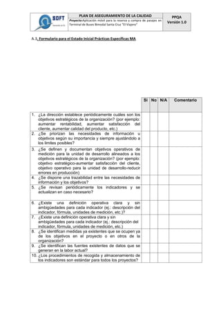 Doc 4 plan de aseguramiento de la calidad (ppqa) | PDF