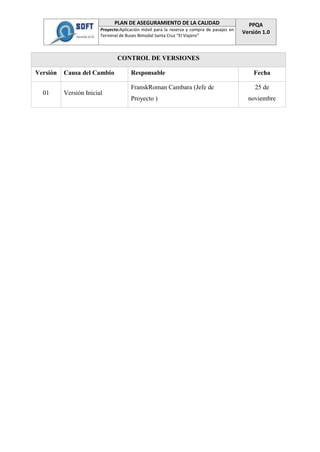 Doc 4 plan de aseguramiento de la calidad (ppqa) | PDF