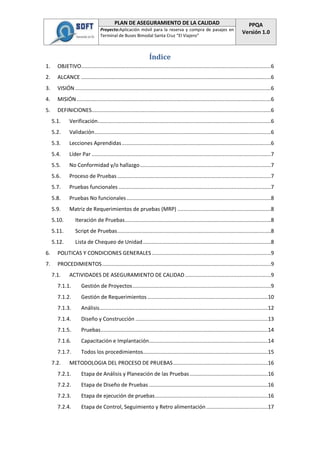 Doc 4 plan de aseguramiento de la calidad (ppqa) | PDF