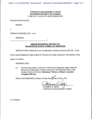 Case 1:11-cv-20120-PAS Document 43   Entered on FLSD Docket 06/20/2011 Page 1 of 1
 