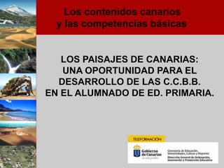 Los contenidos canarios             y las competencias básicas LOS PAISAJES DE CANARIAS:  UNA OPORTUNIDAD PARA EL DESARROLLO DE LAS C.C.B.B. EN EL ALUMNADO DE ED. PRIMARIA. 