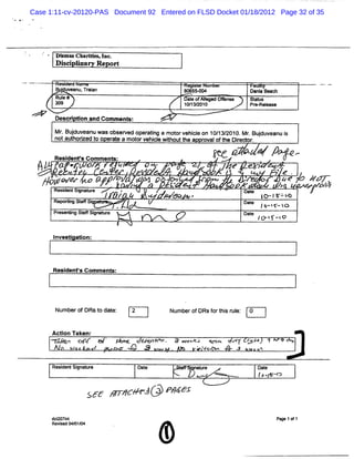 Case 1:11-cv-20120-PAS Document 92 Entered on FLSD Docket 01/18/2012 Page 32 of 35




 ' '         '   -
                      B lm asChahdes I
                        a           , nm
                      b i i Ina
                        sc i          Re ort

.- .-   . ...w
                      Rsgd tN
                          o                                                 . .j r
                                                                              s g xp                   xà
                     Budu ean Tr a
                       ' v u, ain                                           80 5. %
                                                                              65 0                  Dani Be h
                                                                                                        a ac
                     Rul # '
                        e                                                    ae of lg Of ns
                                                                              t Al ed f e
                                                                                    e   e           St t s
                                                                                                     au
                     309                                                    1 1
                                                                             c/35DsG                Pr e e
                                                                                                     omelas

                     Descr ton and Com m ena :
                         i i

                     Mr Buduv uwa o ere op a iga moorv il on 1 / 3201 Mr Budu ea i
                      . j ean s bs v d ertn        t ehce 0 1 / 0.         j v nu s                .
                     notau horzed t o er e a mot vehi e wihoutt a r oft Diedor
                          t i o        at      or cl t        he   oval he r  .




                     Resi
                        denfs Com m ene :
                                                                                         a'>. p ,      -
          hJ a r l '
            ' r- z                               f             '
                                                               *-           .           .
                                                                                          e
                                                                                      w /y .    . lz -
                                                                                                -
                     goz. & 9y#m 4 Ae 9
                        er                                              .           H     s / ,r *e 2OZ
                                                                                             Y           /
                     Rsetiar
                      einSnte
                       d gu                  e                      d ..                          Dt
                                                                                                  ae               , oyywv
                                                                                                                         v
                                                                                                                         g
                                             / k                    /Z>
                                                                     w          '                           1 l 'l
                                                                                                             0- Y= '
                                                                                                                   B
                     Re t g Stf Si
                       gori a f g
                          n                                   l     .                             Dae 1q-
                                                                                                    t
                                            ).                                                                  1ç= tc
                     Pr en ng St Sina u e
                      es :     al g t r                   .                                       Da e
                                                                                                    t
                                                                                                         / ( .(
                                                                                                          u. y . D
                                                                                                             .

                     I
                     nvest aton:
                          i i




                     Resi
                        dents Com m ene :
                            '




                      Num berofDRs t dat
                                   o e:              2                  NumberofDRsf t s r e: 0
                                                                                   or hi ul


                     Acton Taken:
                        i
                     ' . cv'' & ' pnh
                     wâkqn fr '
                            -      /'t                   êHn* . T m w
                                                         . *
                                                          .          ha <e, u Y Q # - 5 H- G*
                                                                         '< % Y /
                                                                          f     '        '*
                     &- =
                      ,                ,     r -q. e
                                             r Pu                       .        '-çz
                                                                                  ..
                                                                                   T>         .
                                                                                              .
                                                                                              :             e
                                                                                                            .

                     Resde tSi at e
                        i n gn ur                        Dae
                                                           l                    'naur
                                                                                q te                     Dae
                                                                                                           t
                                                                                 xe
                                                                                  .wz                    f - -3
                                                                                                          e* f

                                   $ 5& VVW YW O' 3 PM 'X


                     dci n
                       207il                                                                                     P g 1o 1
                                                                                                                  ae f
                     Revi > / 04
                        sed 01/
 