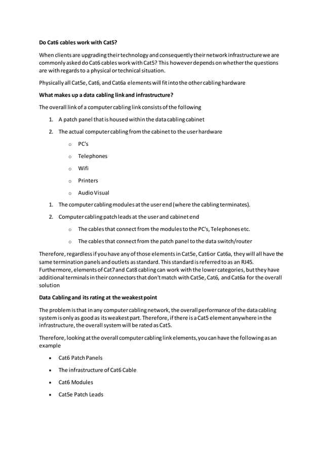 Do cat6 cables work with cat5