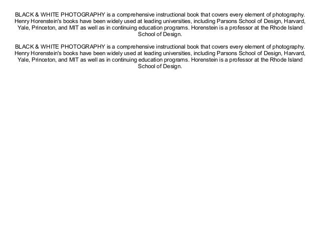 Txt Black And White Photography A Basic Manual Third - 