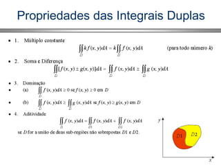 Propriedades das Integrais Duplas
 