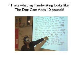 “Thats what my handwriting looks like”
   The Doc Cam Adds 10 pounds!
 