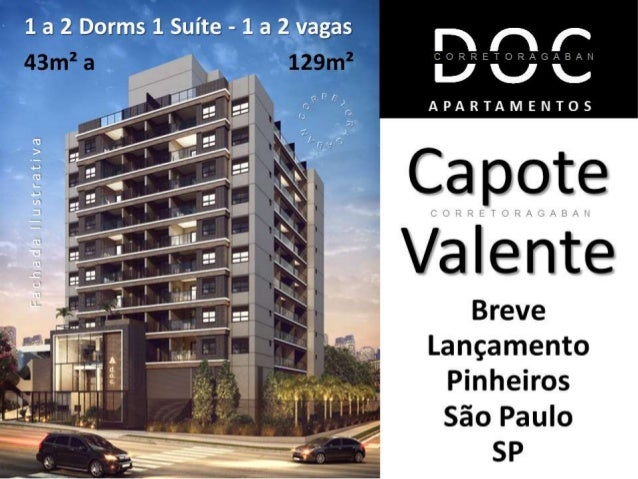 Doc Capote Valente Breve Lançamento | Apartamento 1 a 2 dormitórios | 43m² a 129m² (11) 7853-9660 CORRETORA RENATA GABAN