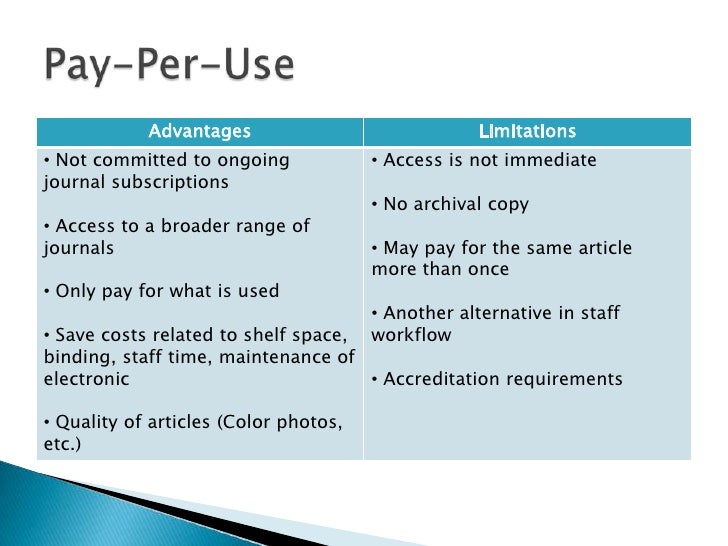 Pay-per-use