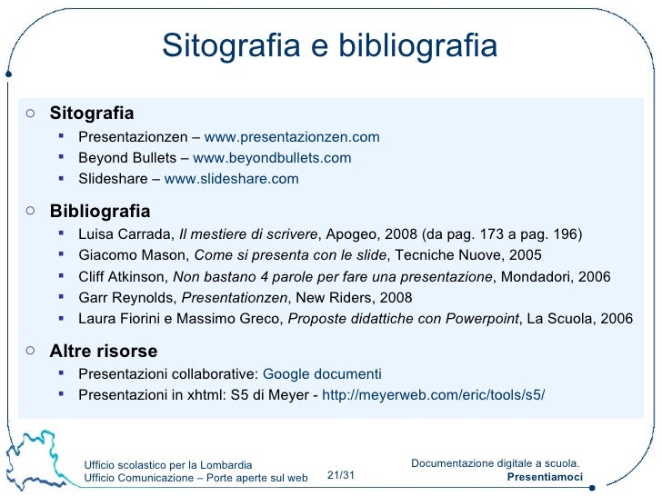 slide chiare, efficaci e comprensibili a scuola