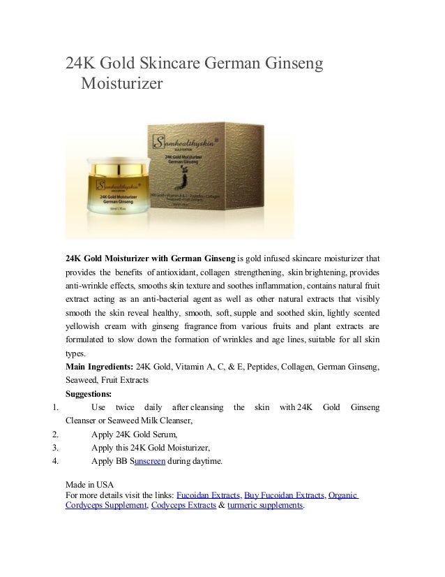 gold infused skin care