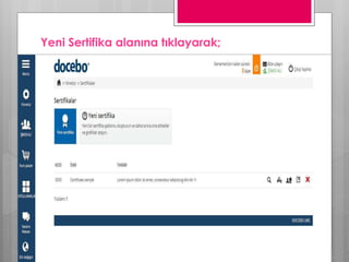 Yeni Sertifika alanına tıklayarak;
 